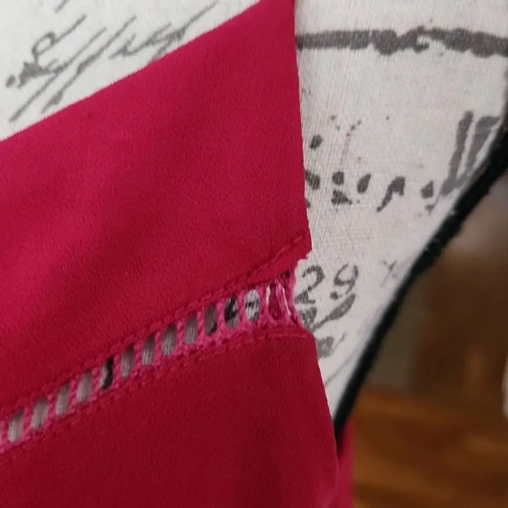 Naked Zebra Ladies Red Spaghetti Strap Tie Waist Dress - Size Small - Picture 3 of 10